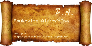 Paukovits Almiréna névjegykártya